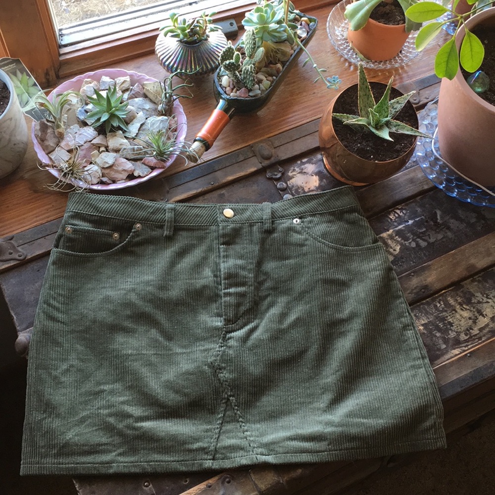 NWT Corduroy Olive Green Skirt